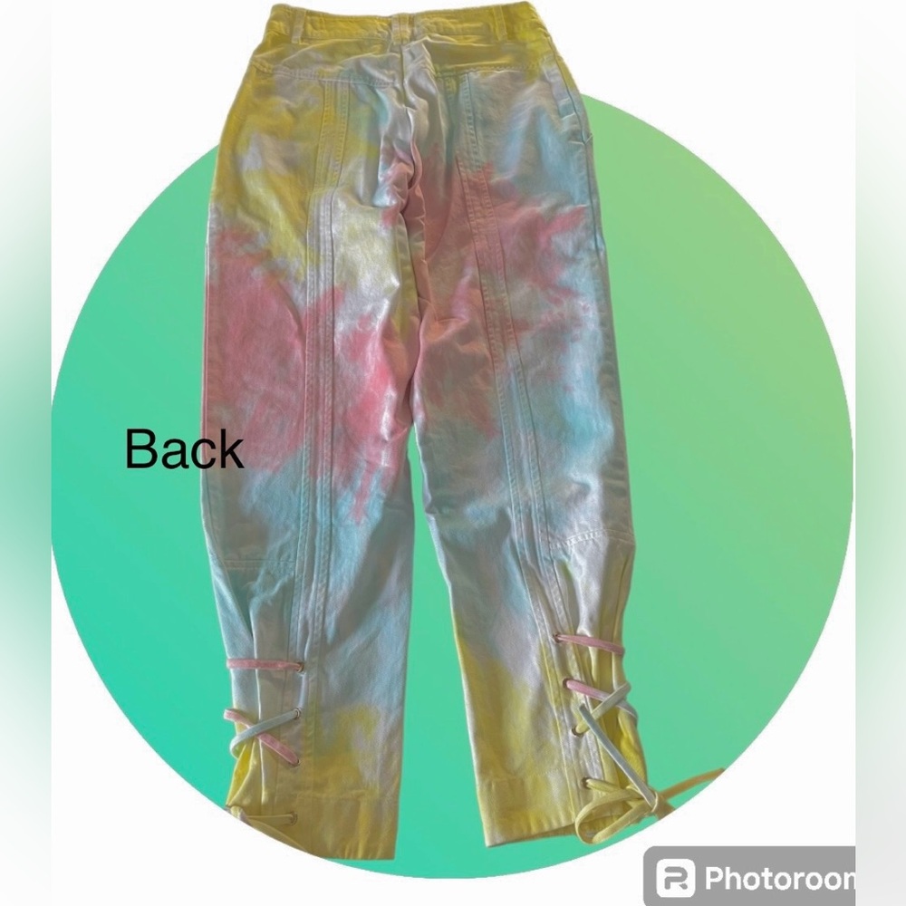 Love Shack Fancy (Jeans) Pants Tao (pastel) Radical Tie dye EUC - Picture 12 of 15